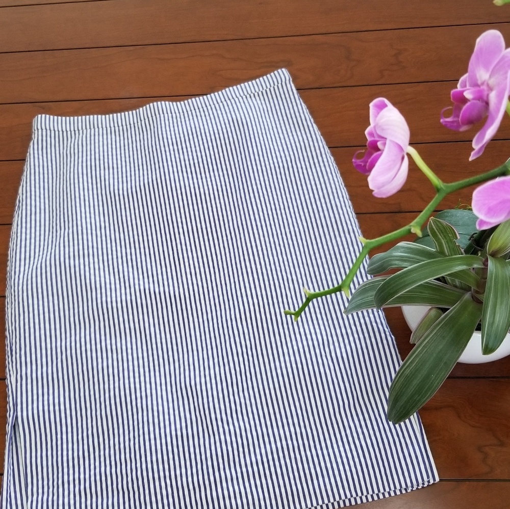 J. Crew Seersucker Skirt